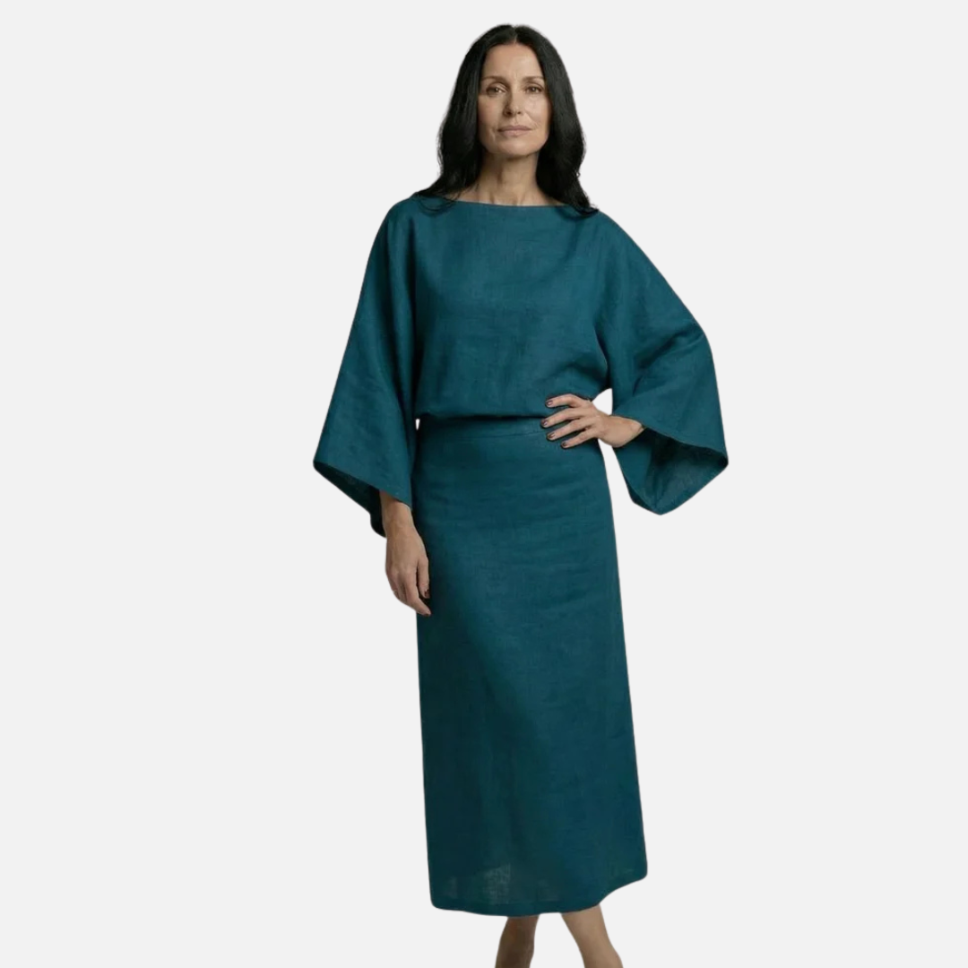 Women's Kimono Maxi Dress Outfit Set