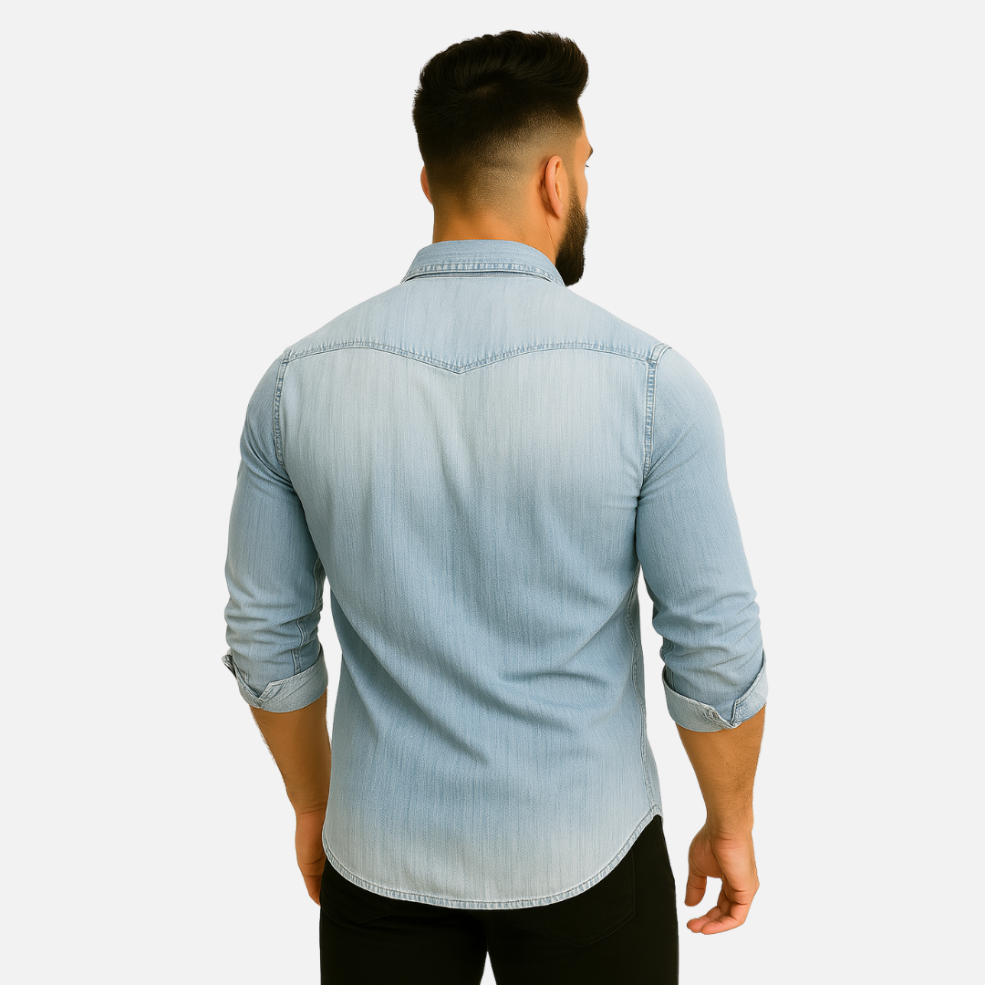 Men’s Denim Shirt – Casual Button Denim Shirt