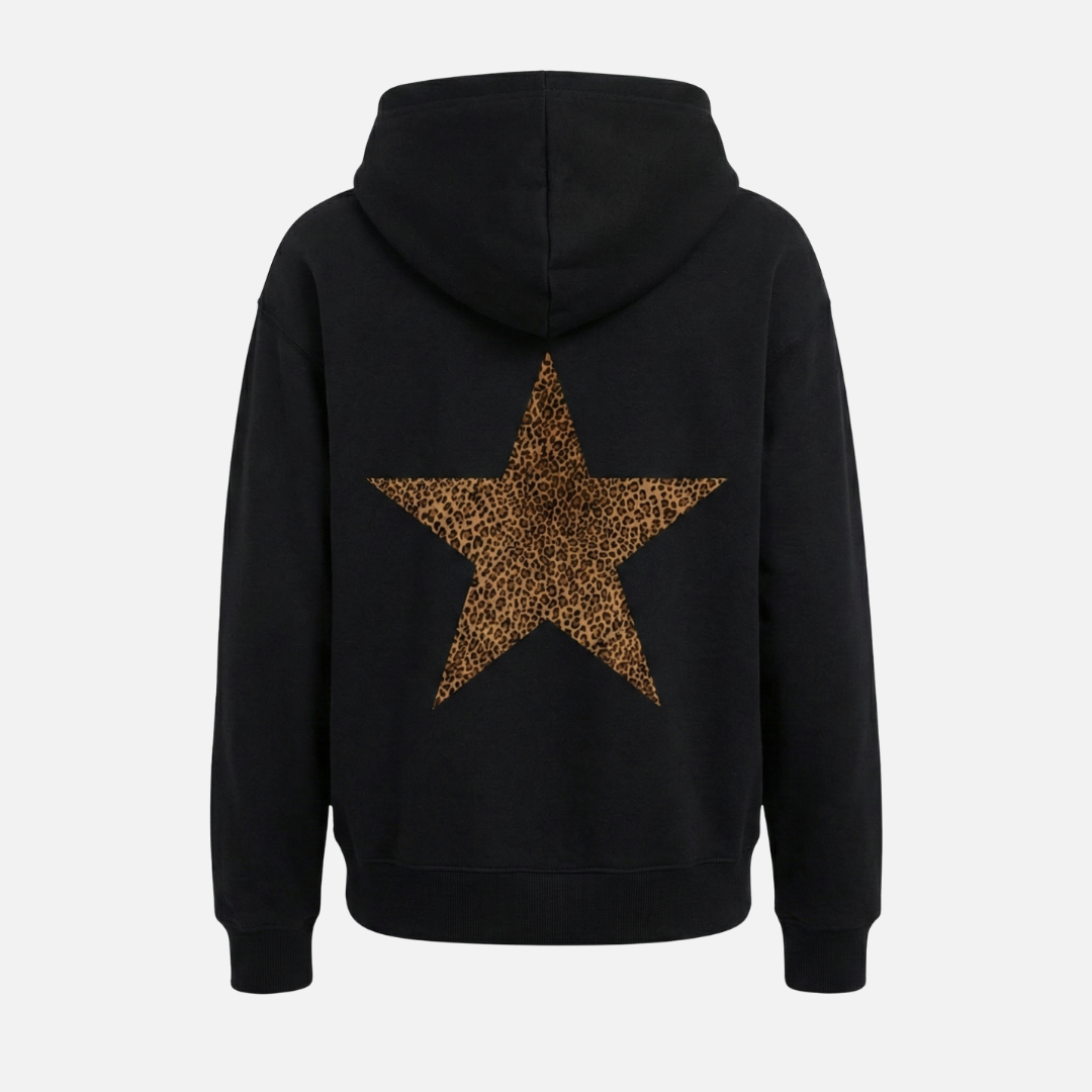 Women’s Leopard Star Hoodie Warm Pullover