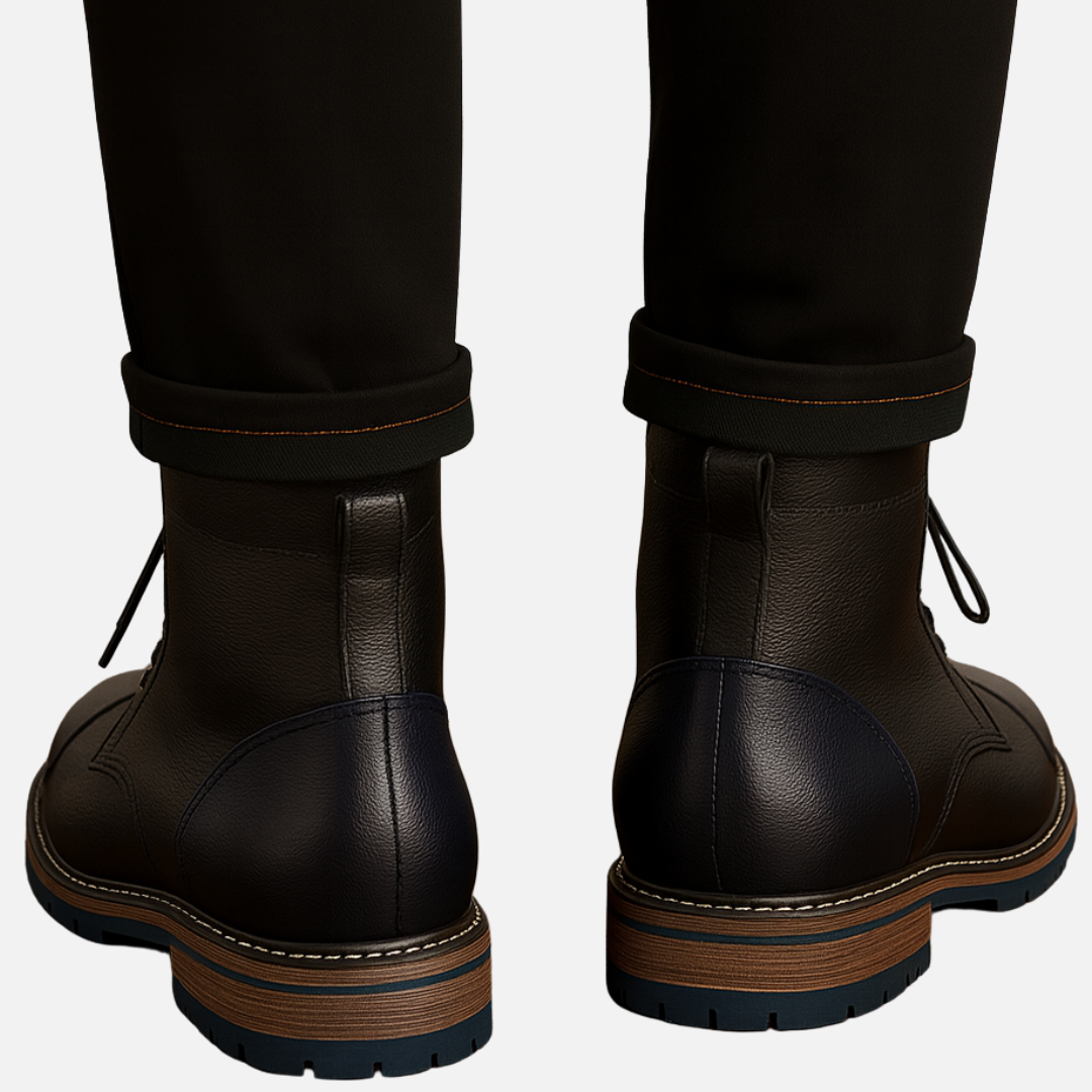 Men’s Leather Boots – Heeled Laced Boots