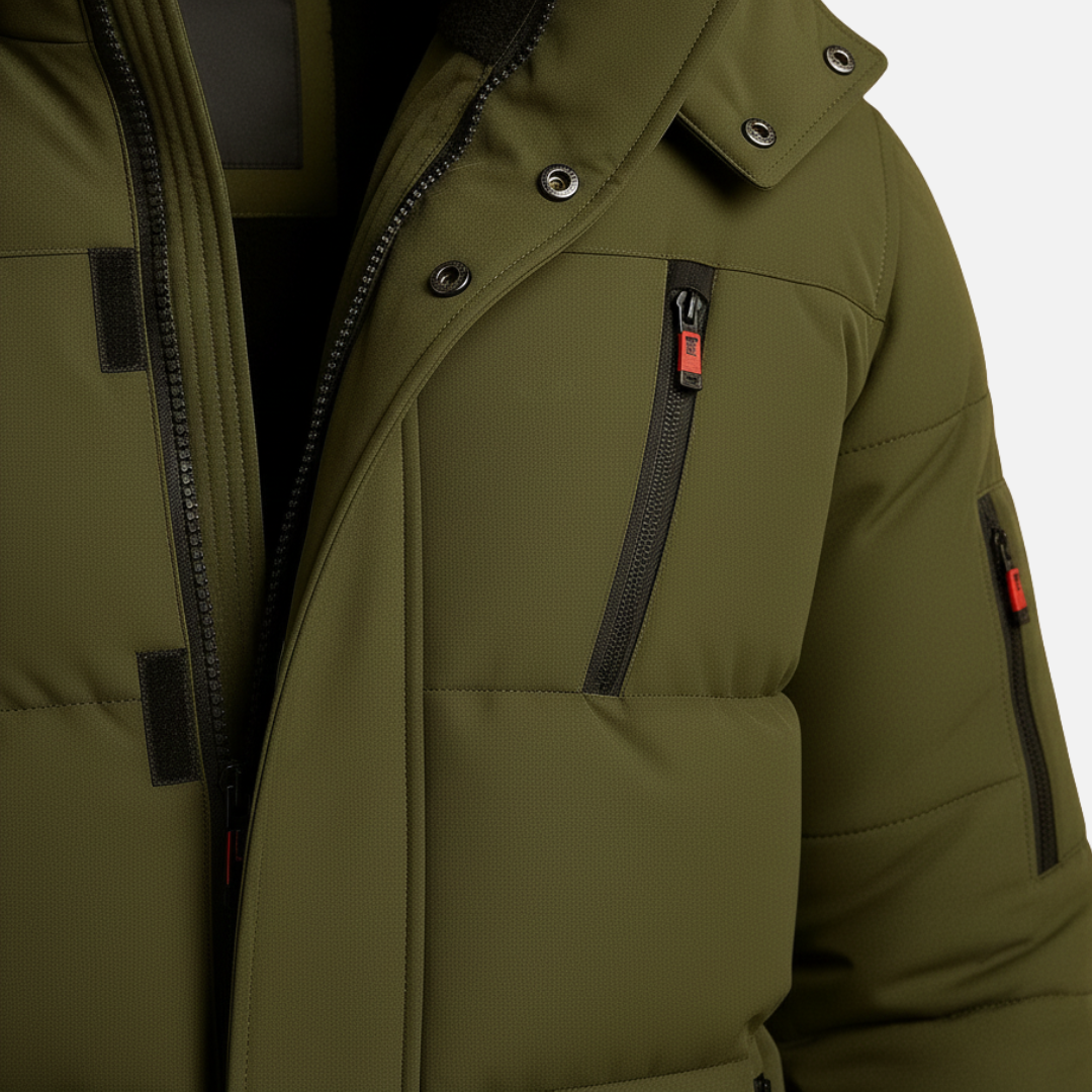 Men’s Waterproof Winter Puffer Jacket – Warm Insulated Hooded