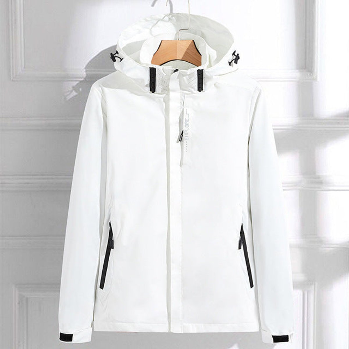 Women's Hooded Waterproof Rain Jacket with Pockets