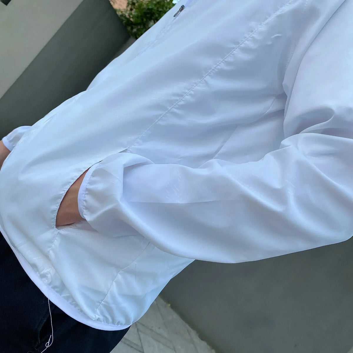 Men's Hooded Zip-Up Jacket with Side Pockets