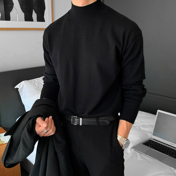 Men's Long Sleeve Mock Neck Knit Sweater