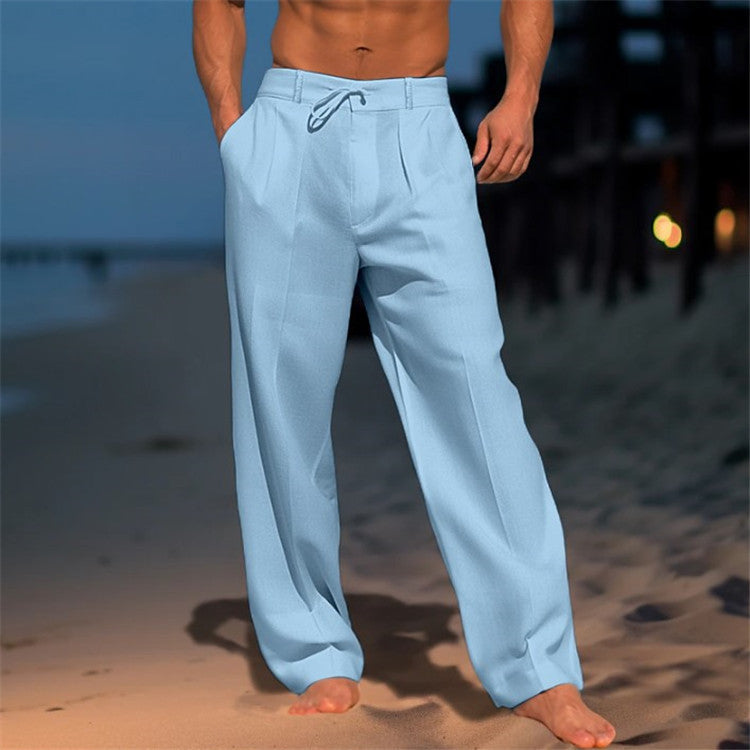 Jürgen | Men's spring-style relaxed trousers with drawstring 4