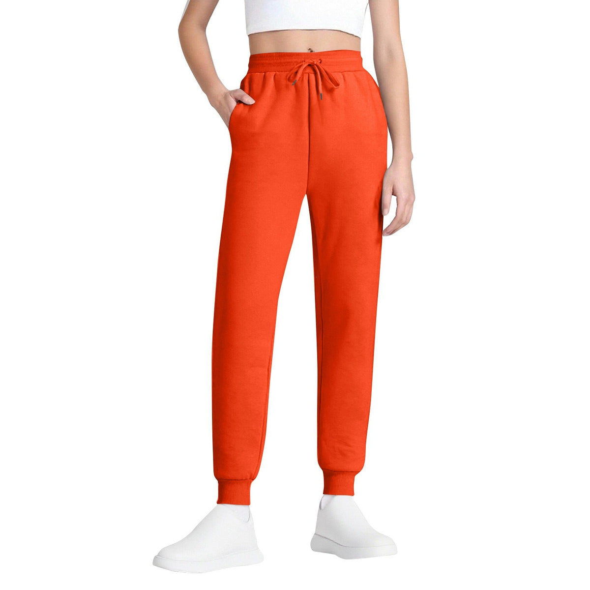 Women's Joggers – High-Waisted, Drawstring, Soft Cotton Blend