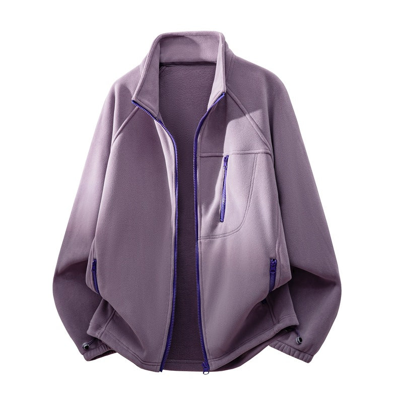 Unisex Fleece Jacket – Full-Zip, Stand Collar, Thermal