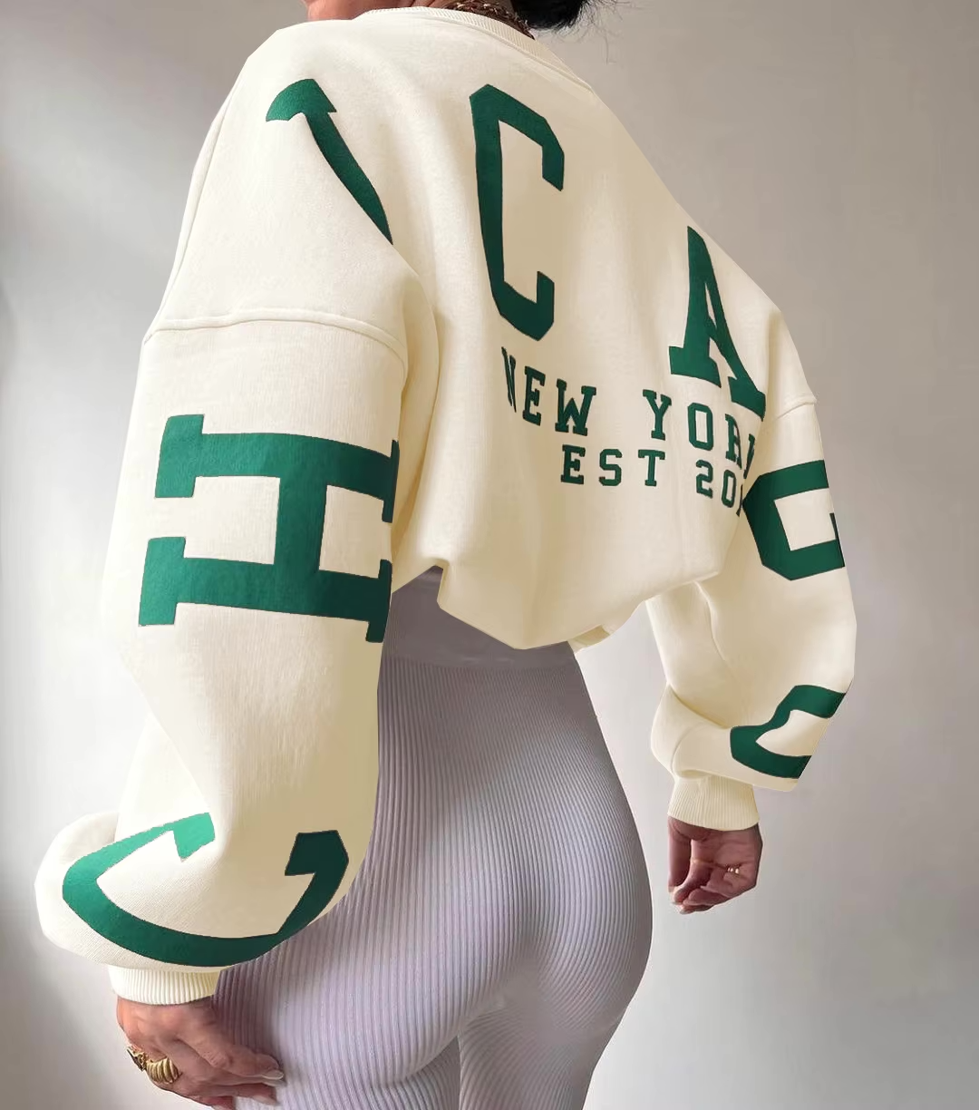 Women's Oversized Sweatshirt – Graphic Print Drop Shoulder