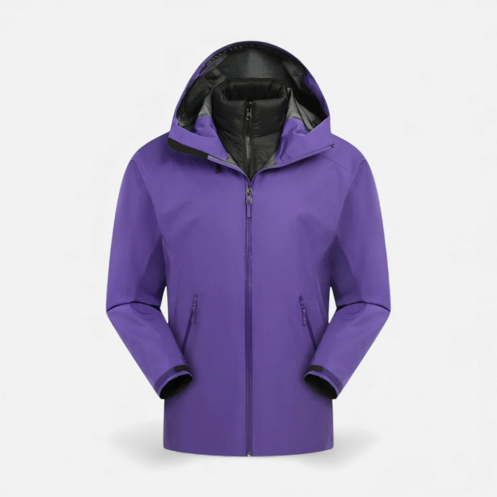 Unisex Hooded Water-Resistant Jacket with Zip Pockets