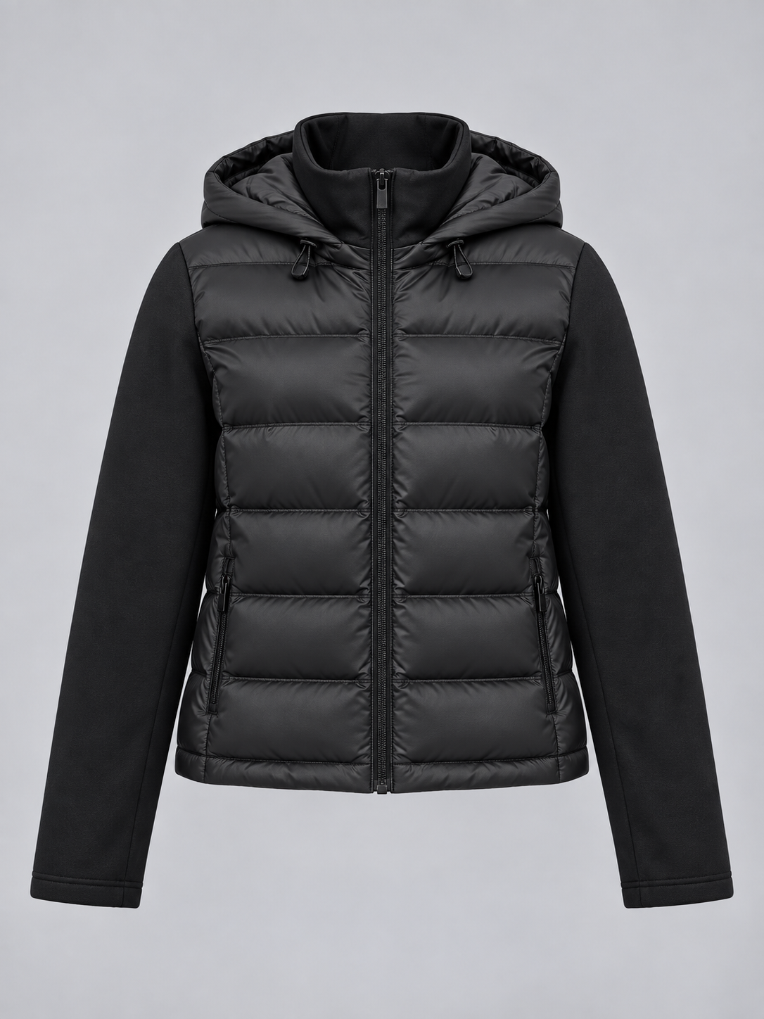Women's Hooded Puffer Jacket – Quilted Stretch Fit