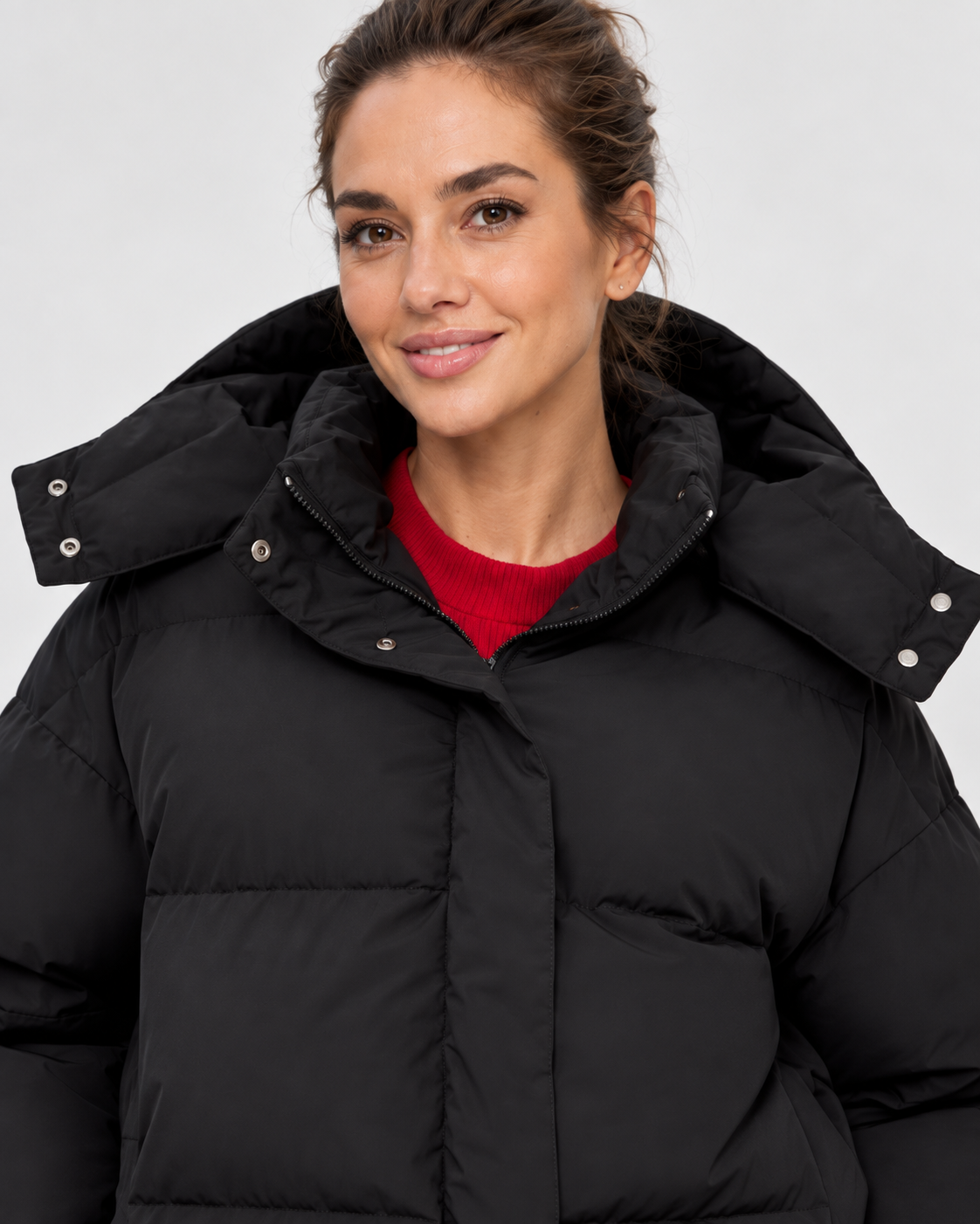 Women's Puffer Jacket – Detachable Hood, Quilted, Cropped