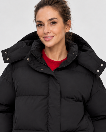 Women's Puffer Jacket – Detachable Hood, Quilted, Cropped