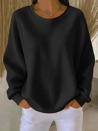 Women's Waffle Knit Sweater – Crewneck