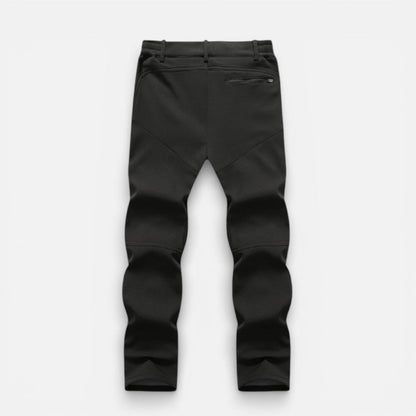 Men's Fleece Lined Softshell Pants with Zipper Pockets