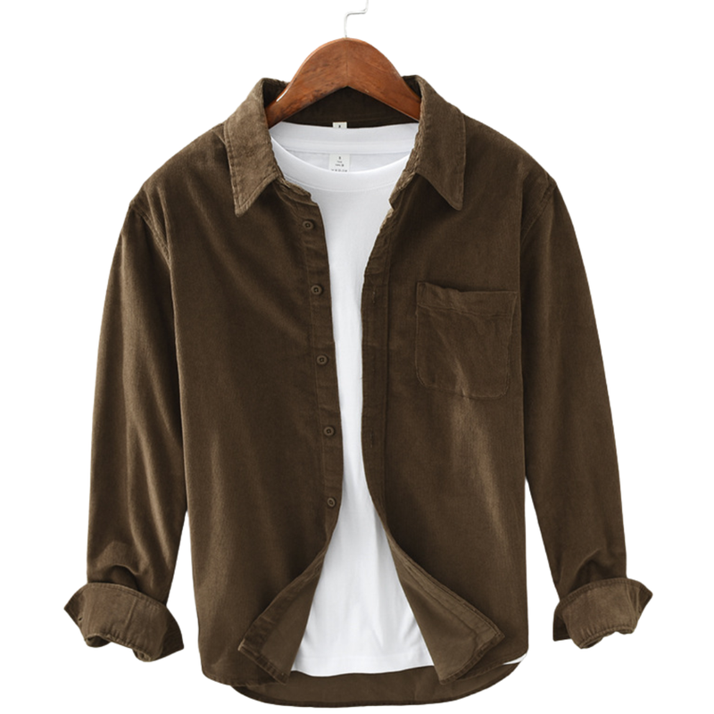 Men’s Casual Button-Up Shirt – Soft Long Sleeve Overshirt