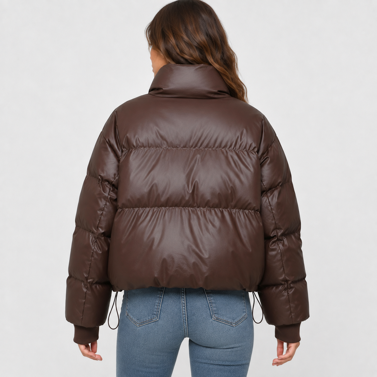 Women's Puffer Jacket – Cropped, Funnel Neck