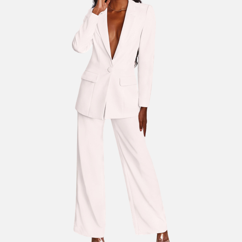 Women's Pantsuit – Tailored Blazer, Elegant