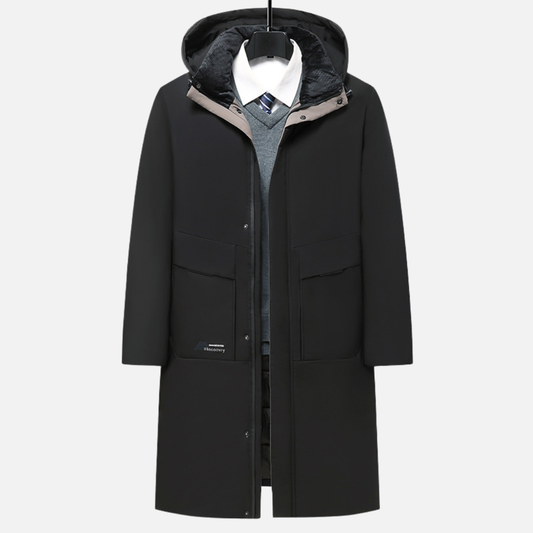 Men’s Long Hooded Winter Parka – Warm Waterproof Insulated Coat