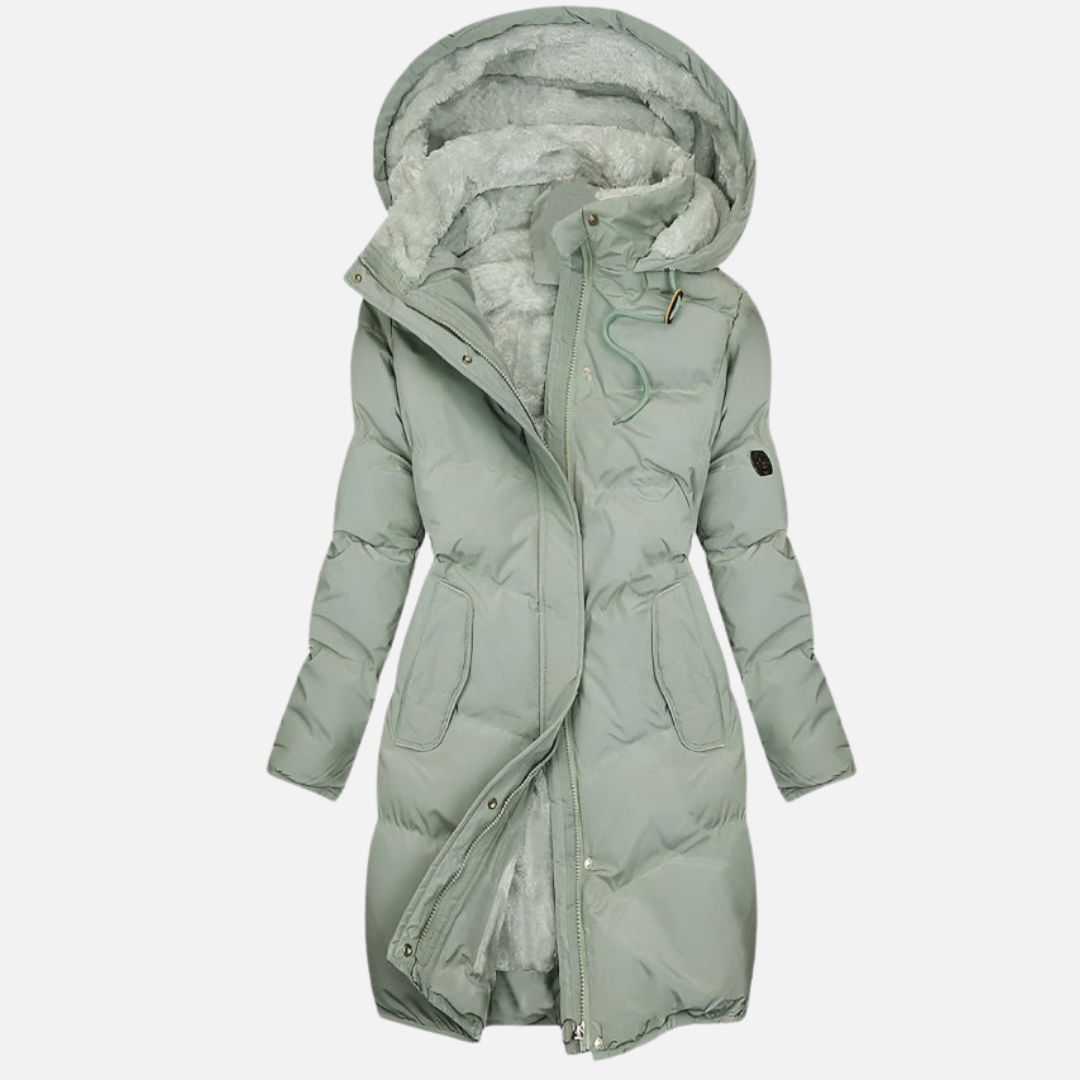 Women’s Long Parka Jacket - Hooded Warm Parka