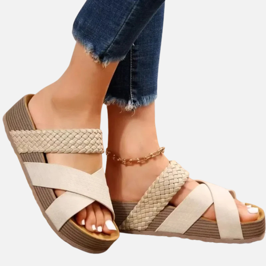 Women's Braided Open Platform Sandals