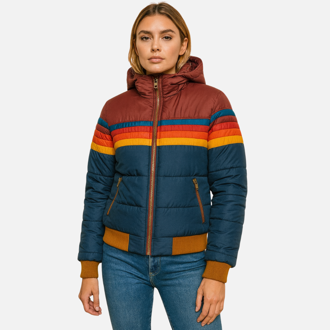 Vintage Rainbow Stripe Jacket for Women