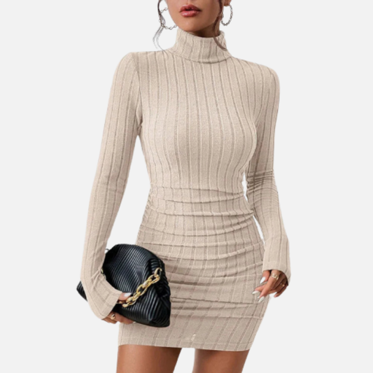 Women's Mock Neck Knitted Dress