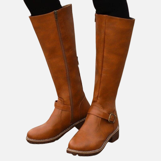 Classic Buckle High Boots for Women