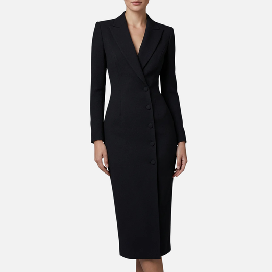 Women's Smart Lapel Midi Blazer Dress
