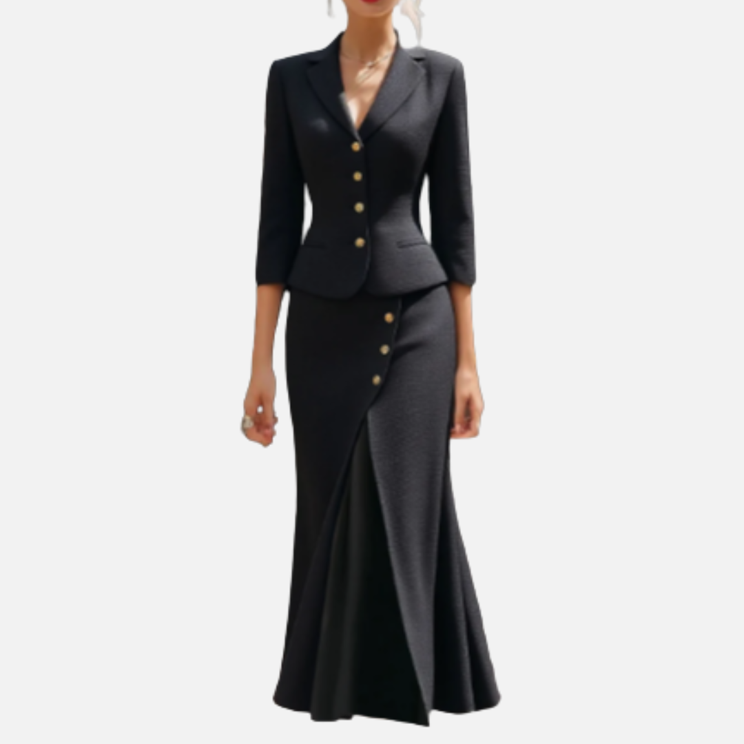 Zaras | Women's Elegant Tailored Blazer and Skirt Set