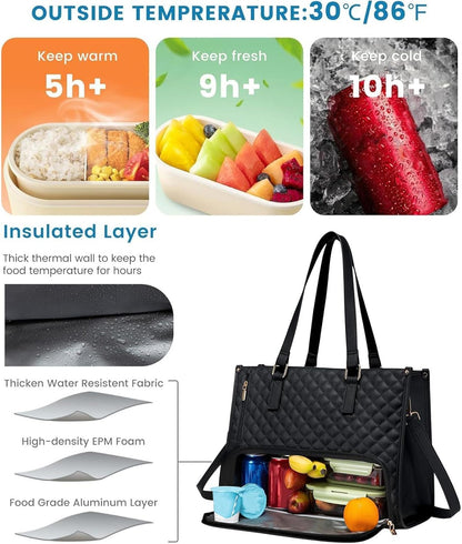 2-in-1 Insulated Lunch & Laptop Tote for Work & Travel 2