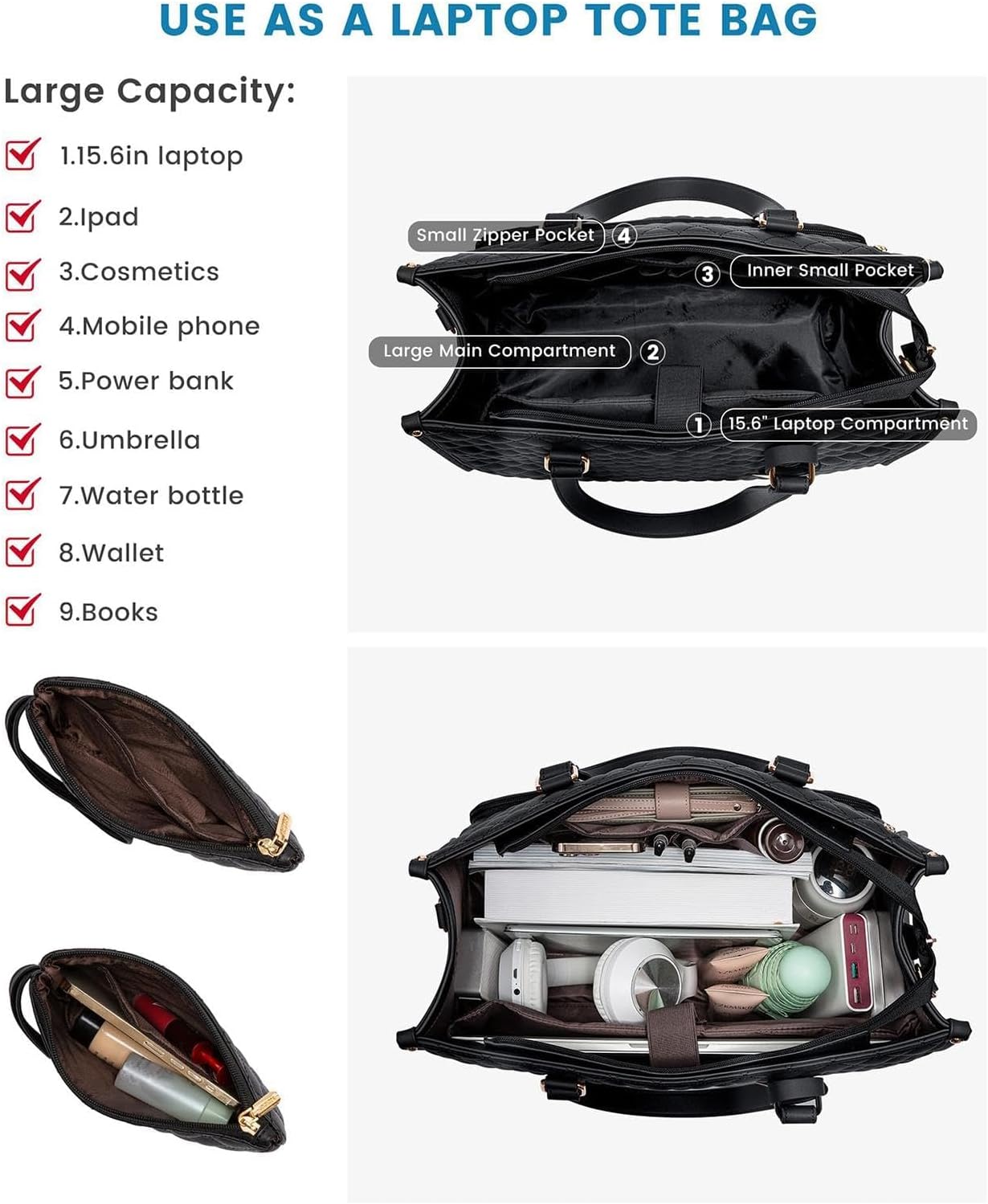 2-in-1 Insulated Lunch & Laptop Tote for Work & Travel 3