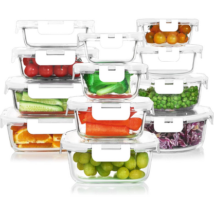 24-Piece Airtight Glass Food Storage Set - PurePreserve 7