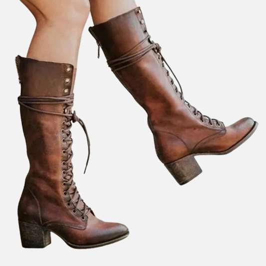 Women's Vintage Lace Up Leather Boots