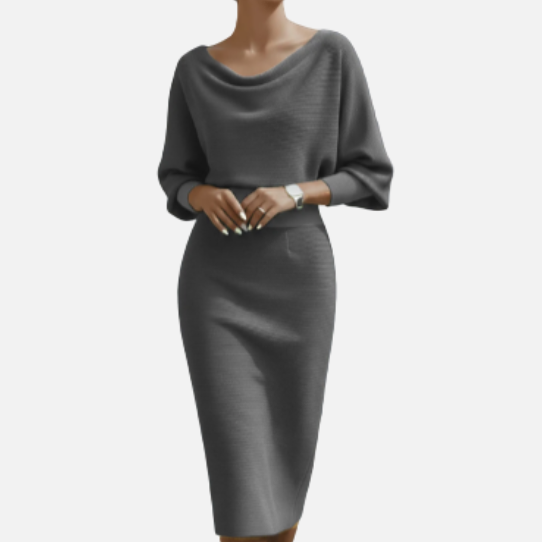 Maya | Elegant Cowl Knit Dress