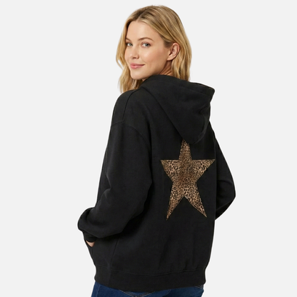 Women’s Leopard Star Hoodie Warm Pullover