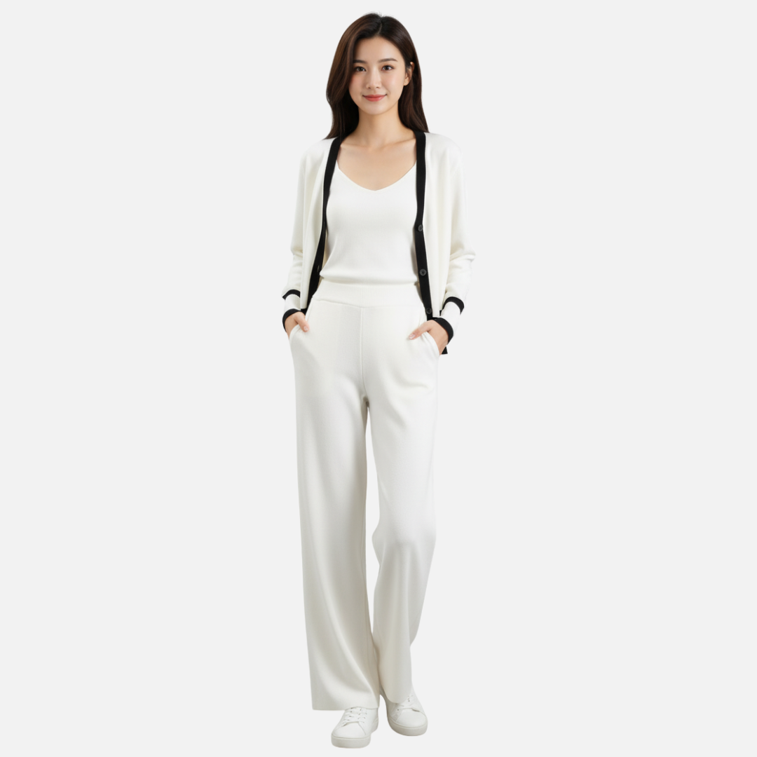 Women’s Elegant Knit 3-Piece Lounge Set – Wide Fit