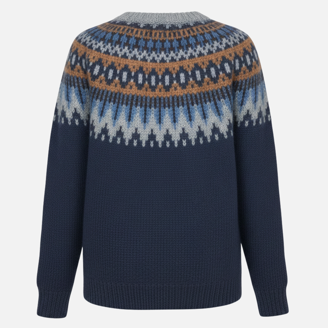 Women’s Sweater with Nordic Pattern - Fair Isle Pattern