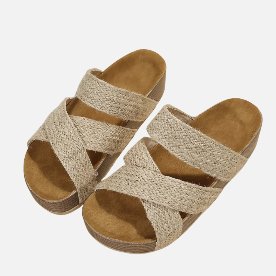 Women's Braided Open Platform Sandals