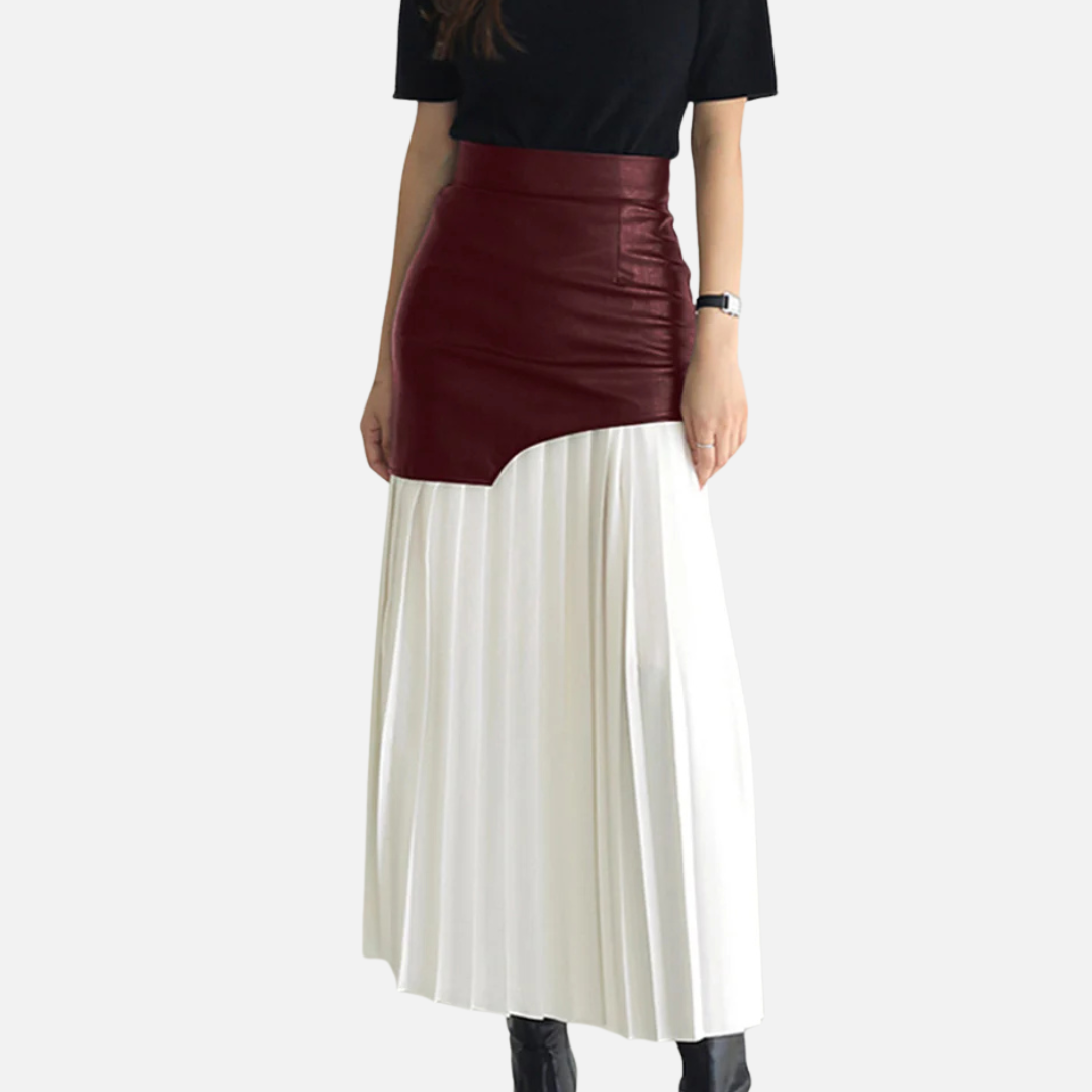Women’s High Waist Pleated Midi Skirt