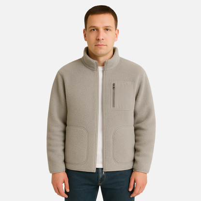 Men’s Fleece Zip Jacket - Warm Outerwear