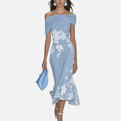 Women's Floral Off-Shoulder Midi Dress