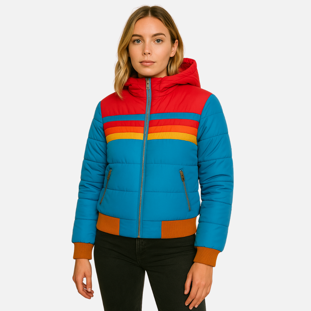 Vintage Rainbow Stripe Jacket for Women