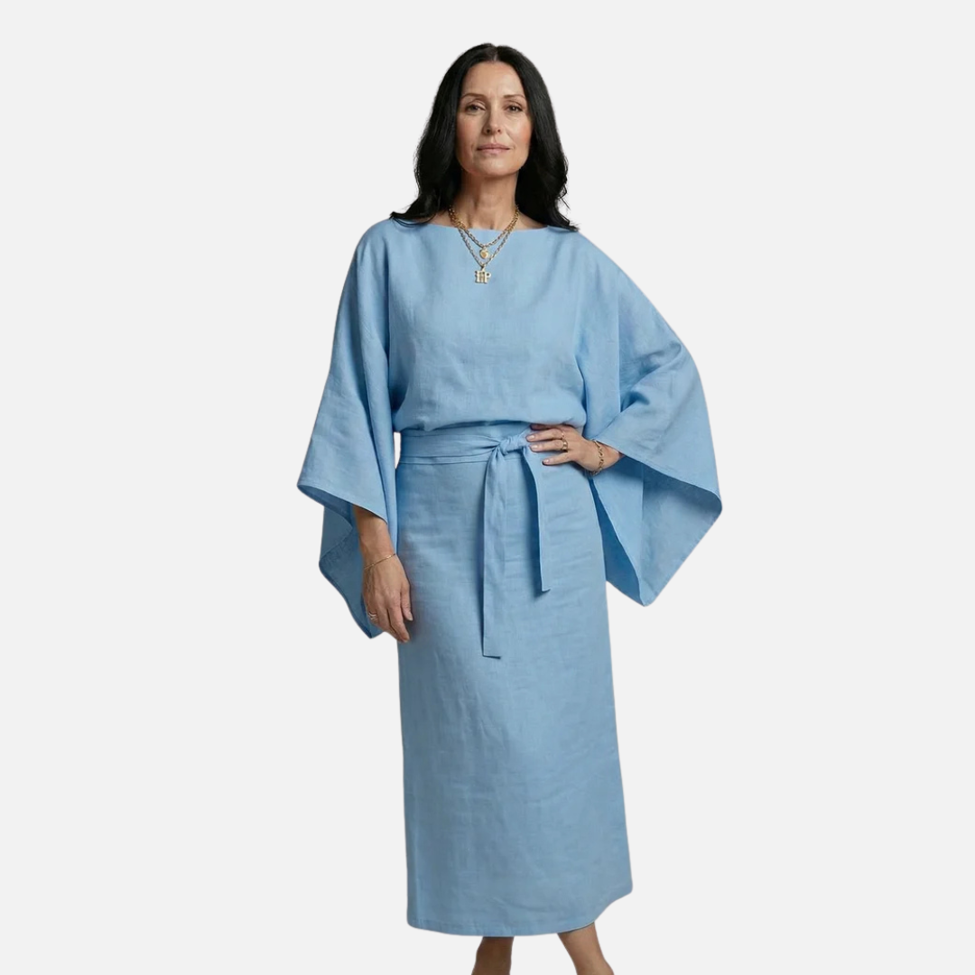 Women's Kimono Maxi Dress Outfit Set