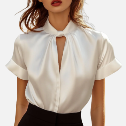 Mila | Women's Elegant Satin V-Neck Blouse