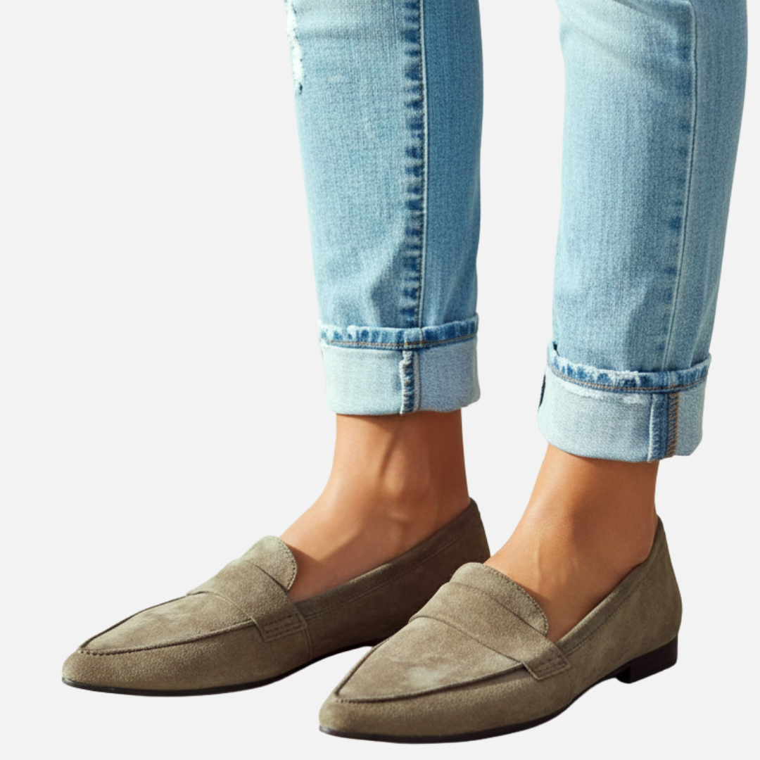Women’s Suede Look Loafers Classic Flats