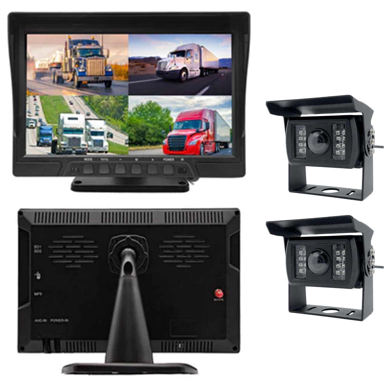 3RD GEN Multi-Camera DVR System, 2 to 4 1080P CAMS w/ GPS, 10" LCD, HEAVY DUTY for TRUCKERS 0