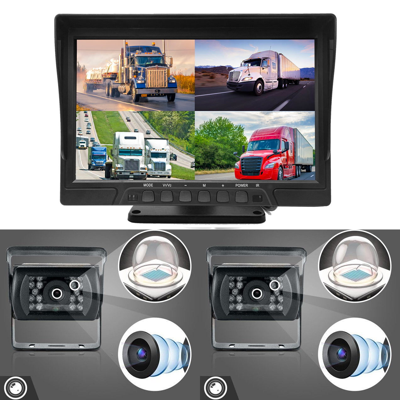 3RD GEN Multi-Camera DVR System, 2 to 4 1080P CAMS w/ GPS, 10" LCD, HEAVY DUTY for TRUCKERS 4