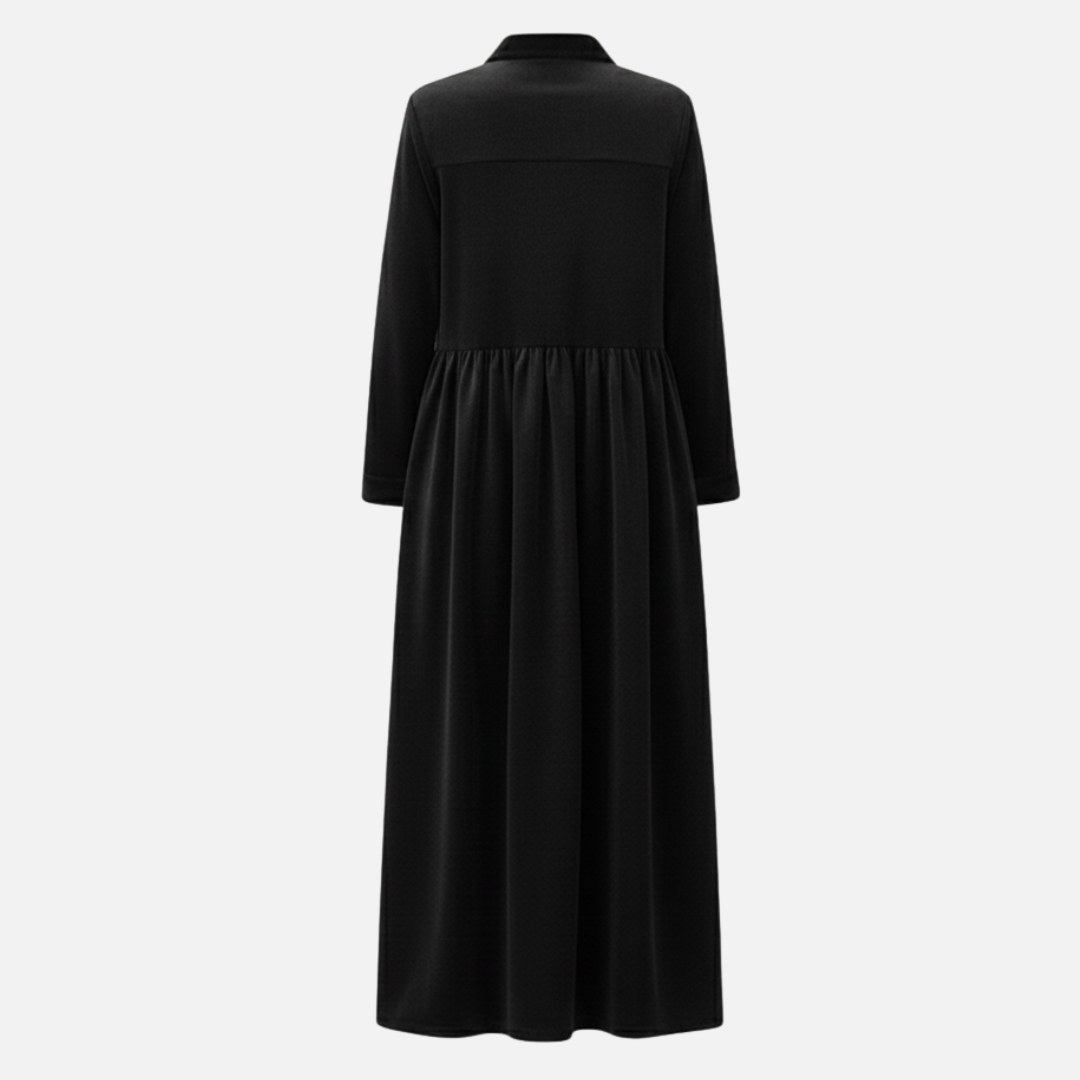 Women’s Long Sleeve Button Front Maxi Dress