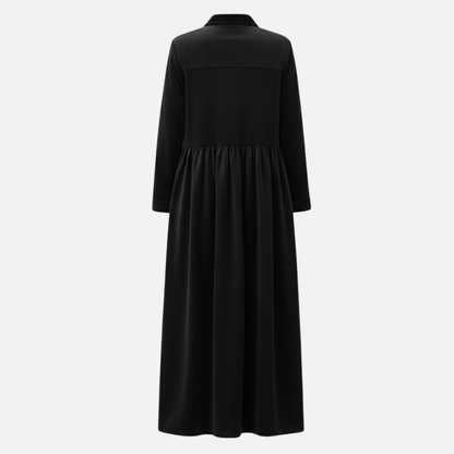 Women’s Long Sleeve Button Front Maxi Dress