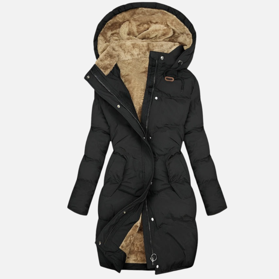 Women’s Long Parka Jacket - Hooded Warm Parka